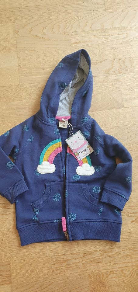 Frugi Dorothy Hoody Jacke Regenbogen Boden bio Kapuzenpulli NEU in Königswinter