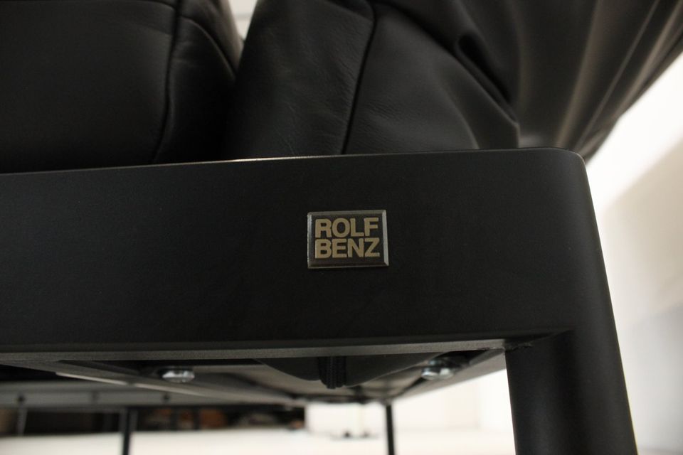 Rolf Benz Plura All Black Edition Leder Sofa Couch Funktion Liege in Höchst im Odenwald