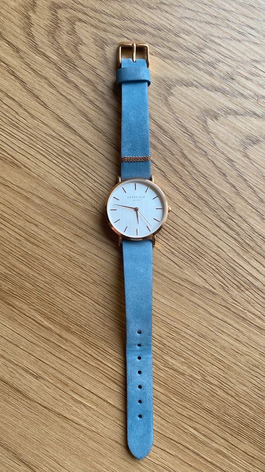 Uhr Damen von Rosefield, blau/rose wie neu, Armbanduhr in Au