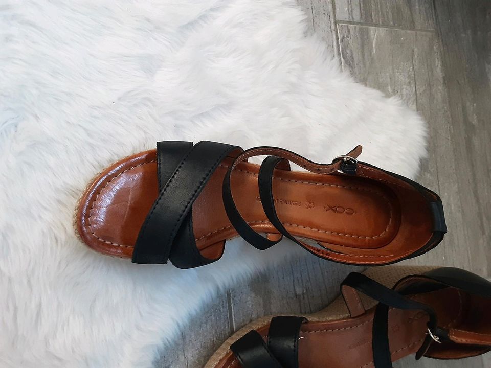 Damen Schuhe Keilsandaletten Sandaletten COX 38 Leder Neu in Heidesheim