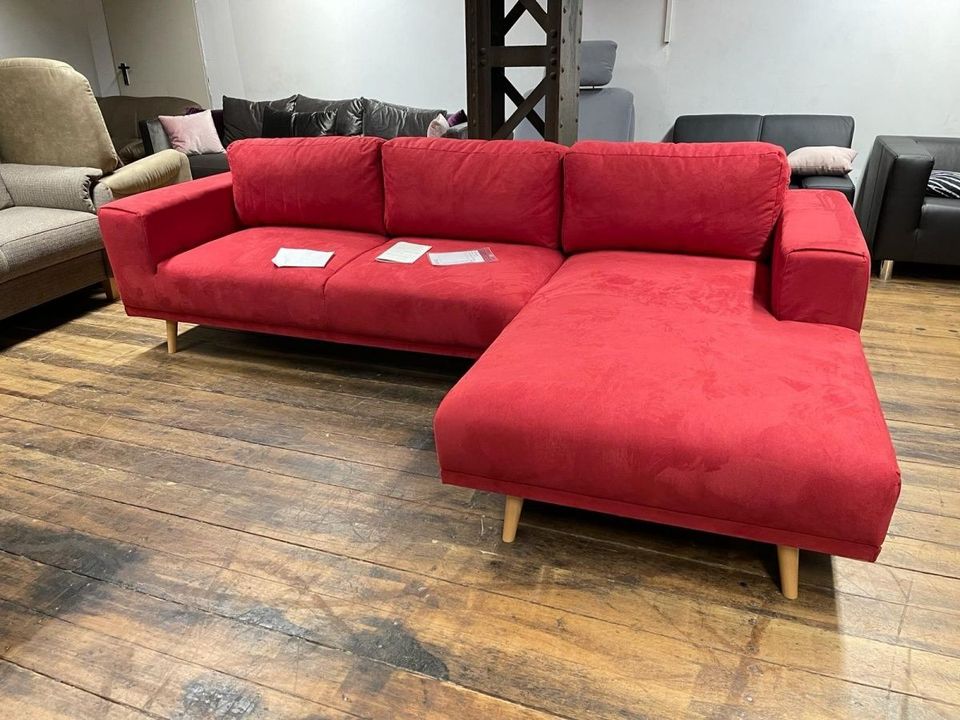 Ecksofa Sofa scandinavischem Stil  273 cm  Rot NEU* Sofa Outlet in Hamburg