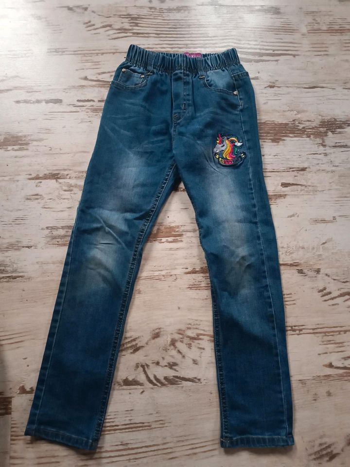 Mädchen Jeans Gummibund 134 Yuto kids Einhorn in Stadtroda