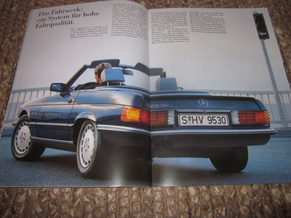 Neu! Prospekt Mercedes 500 420 300 SL R107, 1986, W107, schön! in Dachau