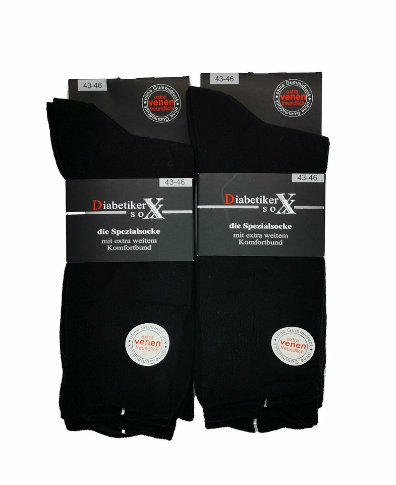 Diabetiker Socken ohne Gummi ohne Naht 6 Paar Herren/Damen 97% BW in Fichtenau