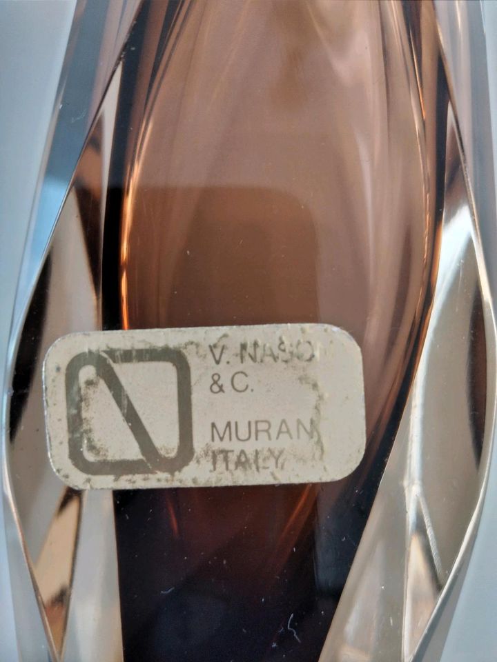 Murano V.Nason&Co. Blockvase Vase Braun 70-er in Schweinfurt