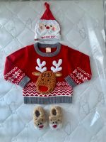 Baby Weihnachtsoutfit, 3 Teile, Pullover, Mütze, Schuhe Gr. 92-98 Herzogtum Lauenburg - Büchen Vorschau