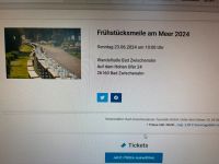 Verkaufe 4x Tickets Frühstücksmeile am Meer 23.06.2024 Niedersachsen - Oldenburg Vorschau
