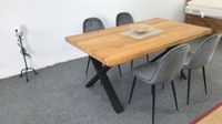 Tisch-Gruppe mit 4 Stühlen Baumkante Esstisch massiv Wildeiche Nordrhein-Westfalen - Enger Vorschau