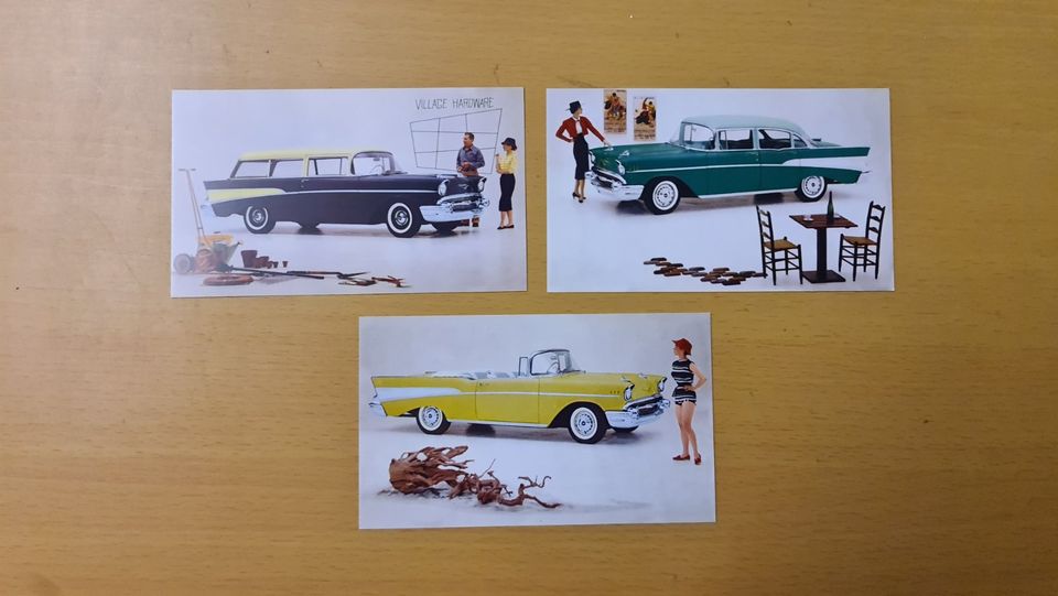 1957 Chevrolet Bel Air Two-Ten Postkarten / Händler Dealer in Besigheim