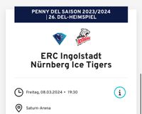 Eishockey 2 Tickets  ERC-Ingolstadt/Nürnberg ICE Tigers Niedersachsen - Salzhausen Vorschau