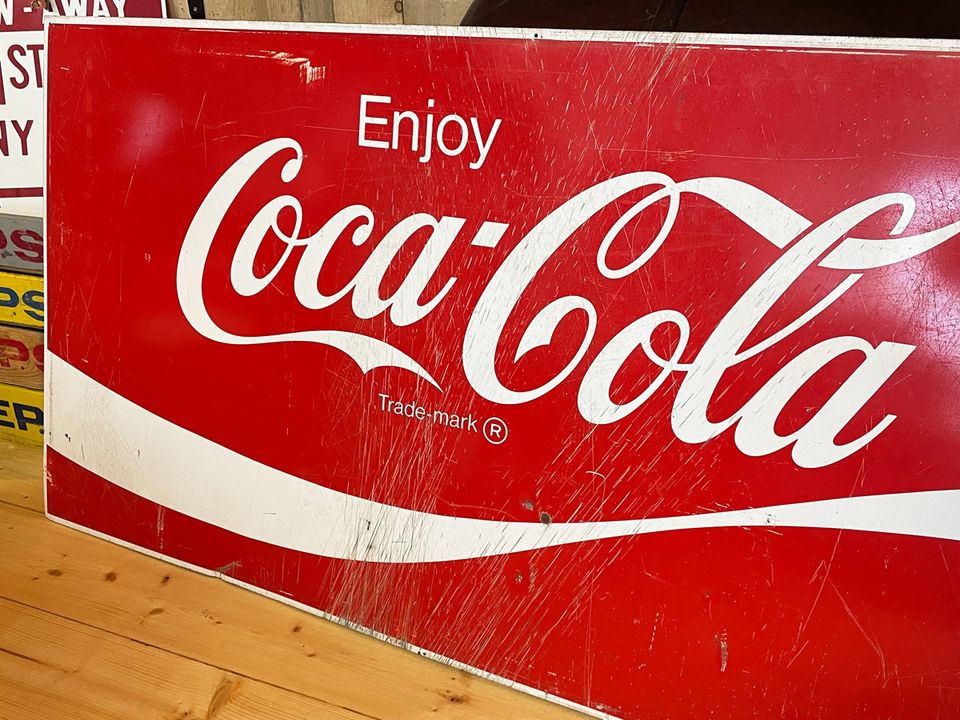 ORIGINAL XXL COCA COLA SCHILD METALL US MAN CAVE VINTAGE 168x80 in Hamm