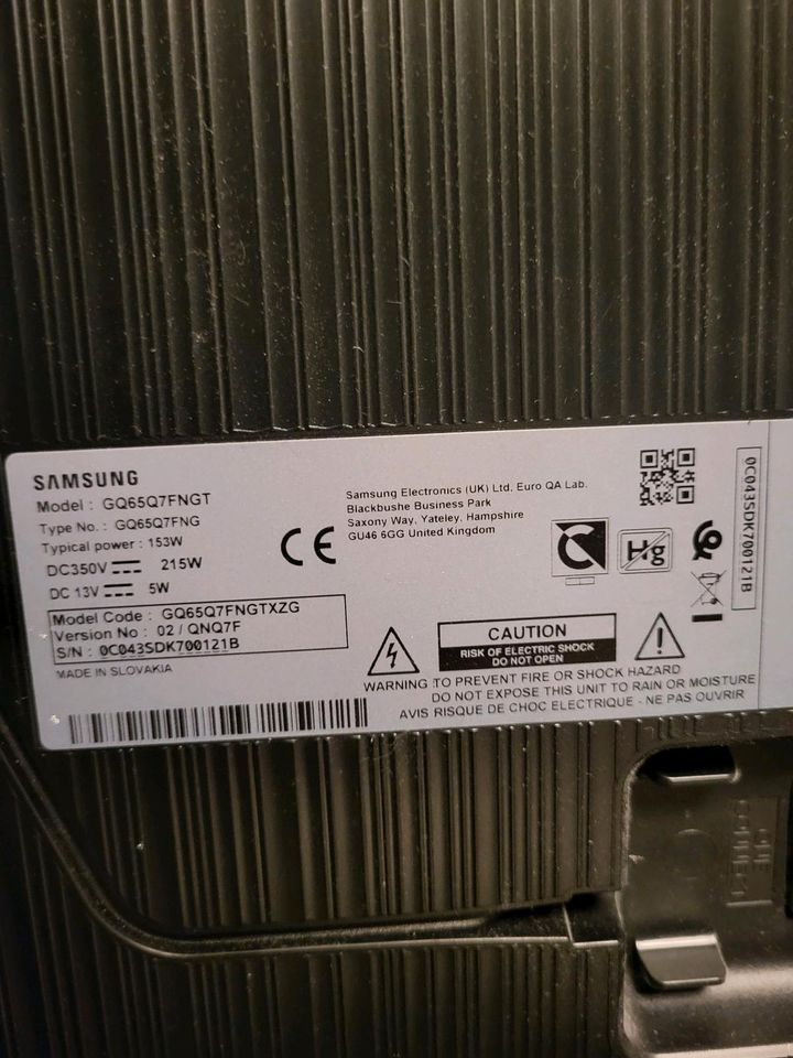 Samsung Qled 65 Zoll Fernseher mit One Connect Box_Displayschaden in Nordhorn