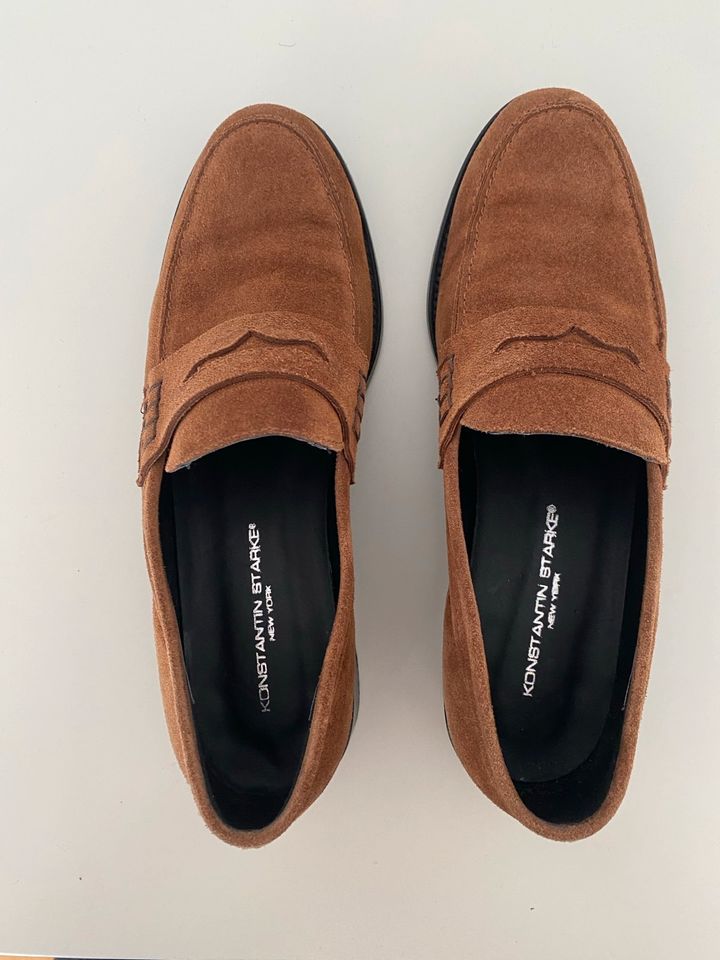 Konstantin starke Penny loafer Wildleder Cognac Gr. 39 in Düsseldorf