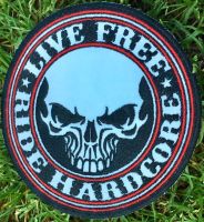 Live Free Ride Hardcore Biker Chopper Harley Aufnäher Patch Kutte Bayern - Mönchsroth Vorschau