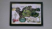 Zelda Ocarina of Time Karte Poster Bild mit Glasrahmen Nintendo Hessen - Dillenburg Vorschau