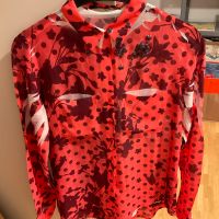 Guess Bluse Chiffon pink/dunkelrot/rot Blumenmuster Pailletten M München - Moosach Vorschau