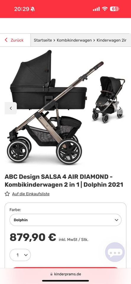 ABC Design Salsa 4Air Diamond Editor + Babyschale ABC in Braunschweig