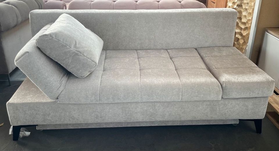 Sofa Couch Schlafsofa Bettfunktion  Schlaffunktion grau Struktur in Bielefeld