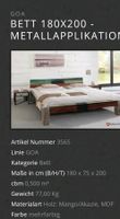 Bettgestell 180×75×200 cm und Nachttisch Wolf Möbel, Modell: Goa Sachsen-Anhalt - Queis Vorschau