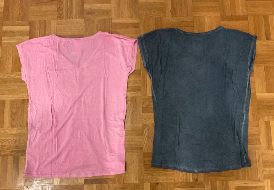 2  x T-Shirt von Lascana mit Glitzersteinen 36 in Abensberg