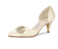 Satin Brautschuhe Gr 3,5 (36) ivory neu Hochzeit Brosche Baden-Württemberg - Reutlingen Vorschau