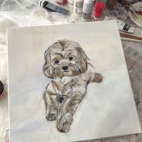 Zuckersüßer Sweetie - Hunde Tier Gemälde in Acryl 40 x 50 cm Bayern - Tiefenbach Kr Passau Vorschau