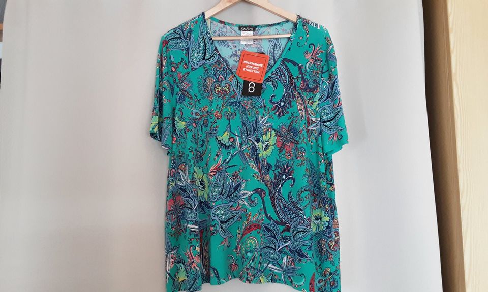 Kim & Co Shirt Gr. L Türkis Multi Qvc neu in Extertal