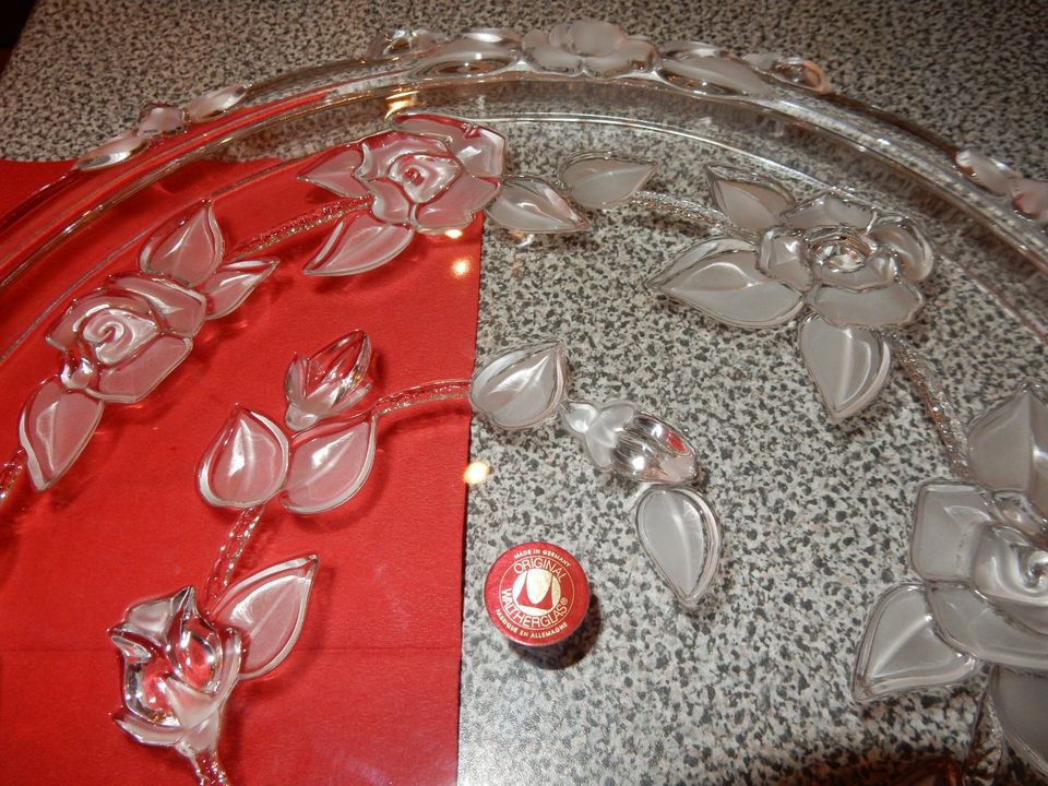 NEU! WALTHER Glas Torten- / Kuchenplatte mit Rosen in OVP in Kiel