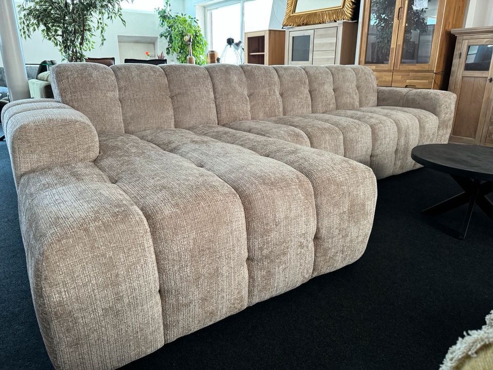 Couch Sofa Polstergarnitur beige Teddy Stoff in Bad Oeynhausen