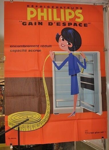 Original Vintage Plakat Philips Kühlschrank Fix-Masseau 50er Jahr in Köln