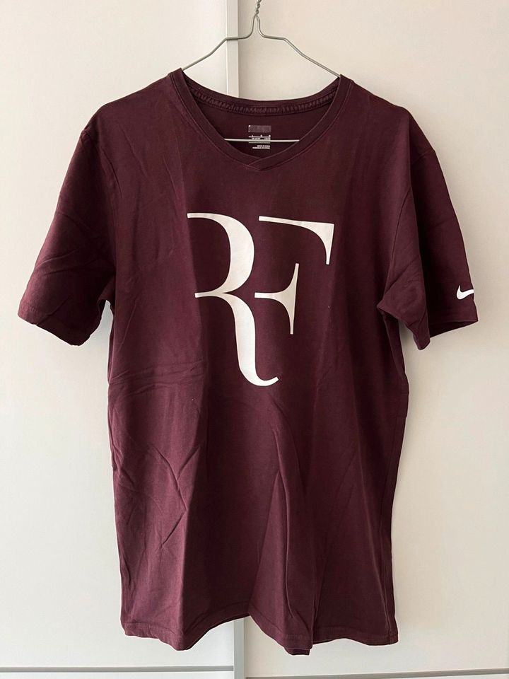 Nike Roger Federer Tee Shirt T-Shirt Bordeaux Rot Weinrot L in Mannheim