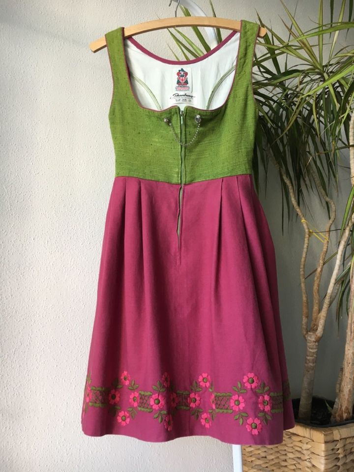 True Vintage 70er Dirndl Salzburger Tracht Wild-Seide Retro 34/36 in Langweid am Lech