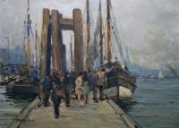 Oscar Bögel Hamburger Hafen 1920 Gouache Mischtechnik handsignier Bochum - Bochum-Mitte Vorschau