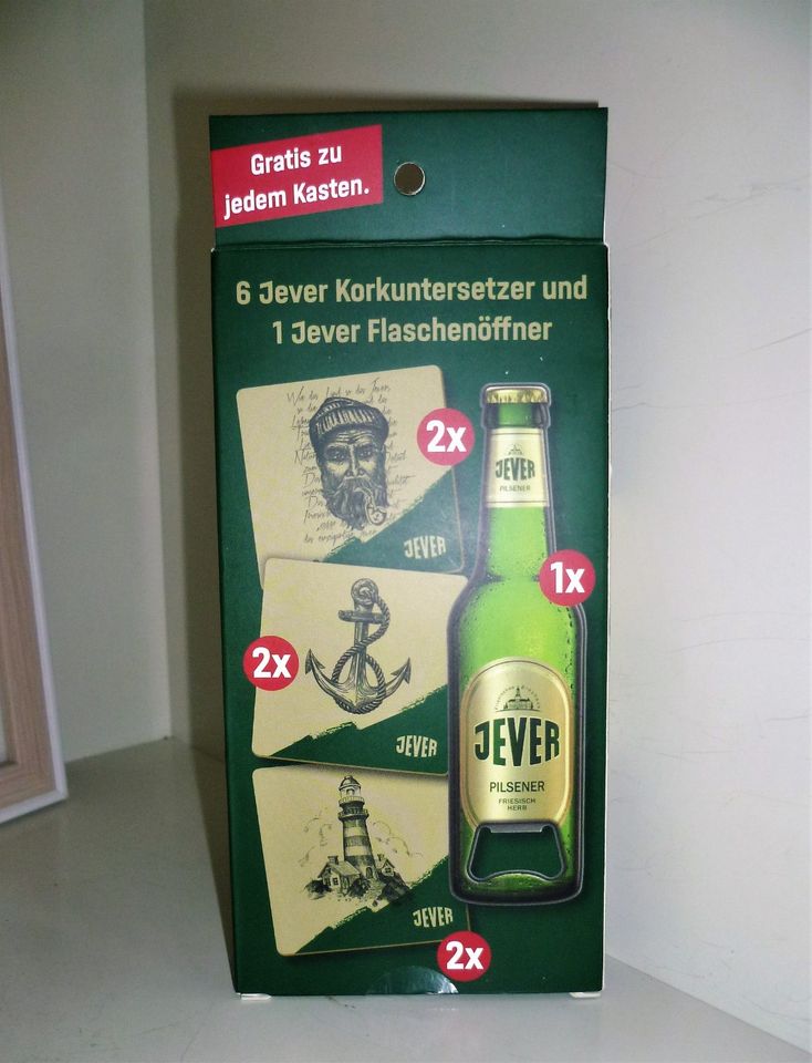 JEVER SET 6 KorkUntersetzer, 1 Magnet-Flaschenöffner NEU in Gütersloh