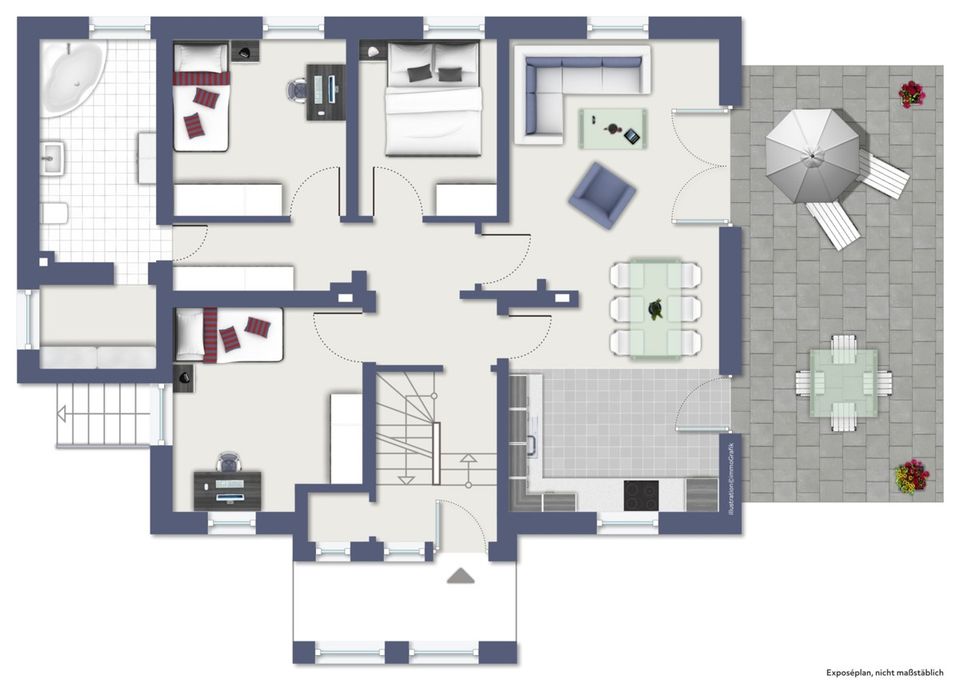 Rösrath-Zentrum: Gepflegte 4 Zimmer-Wohnung mit großer Terrasse und eigenem Garten! in Rösrath