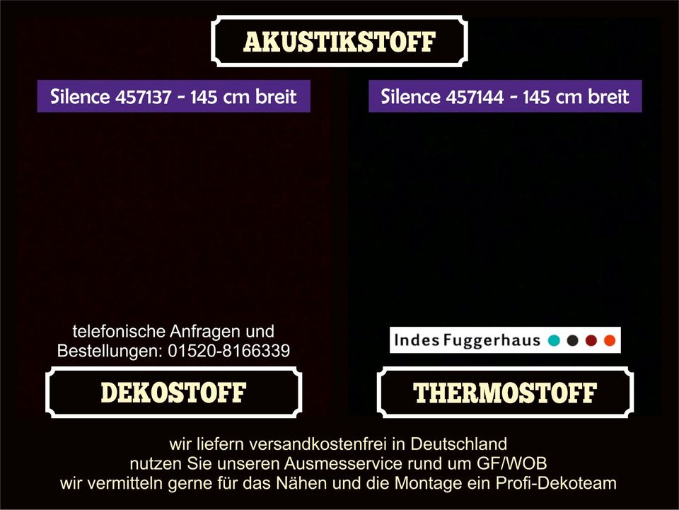 Dekostoff / Akustikstoff / Thermostoff - Indes Silence 145 cm in Osloß
