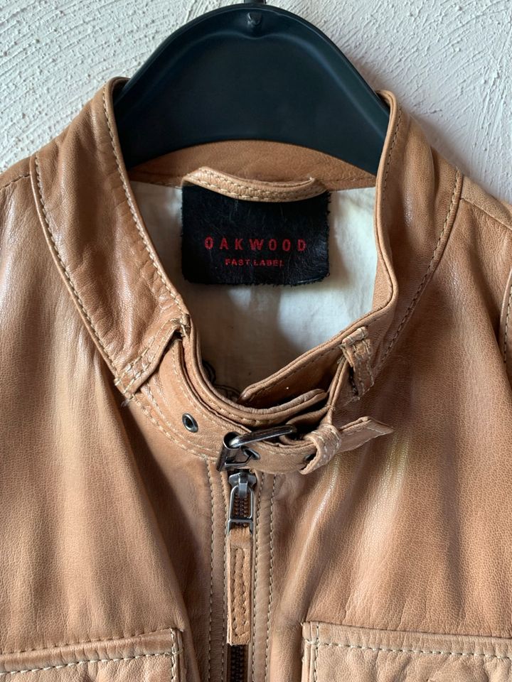 Damen Lederjacke Bikerjacke Oakwood Gr. XL / XXL Cognac neu in Bad Honnef