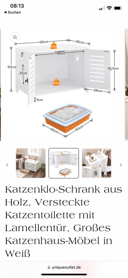 NEUER Toilettenschrank / Katzentoilette / Katzenklo-Schrank in Dresden