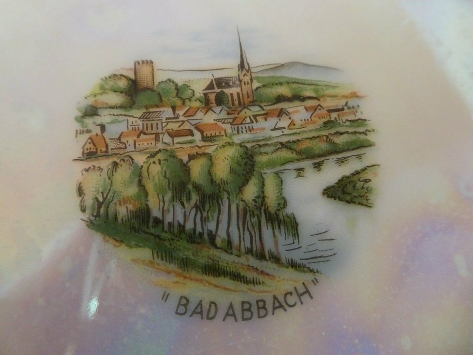 Sammeltasse Souvenir Bad Abbach, Unterteller, Kuchenteller in Burgoberbach