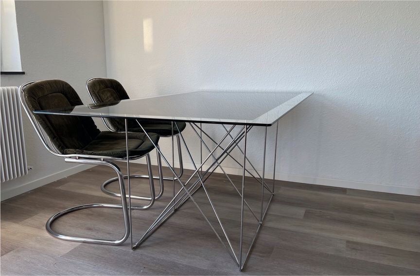 Tisch Esstisch Schreibtisch Chrom Ikea Scandi Max Sauze vintage in Kitzingen