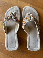 Damen Sommer-Pantoletten mit Perlen - Beige Rheinland-Pfalz - Prüm Vorschau