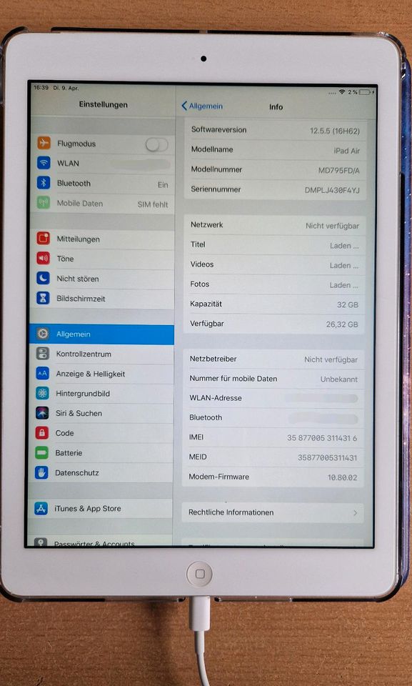 iPad air WiFi CELL 32GB Silber in Leipzig