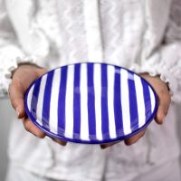 City to Cottage® Navy Blue Striped Keramik Teller 20 cm Blau-Weiß Hessen - Seligenstadt Vorschau