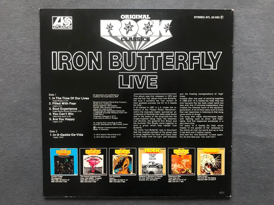 Iron Butterfly - Live (12" Vinyl Schallplatte) in Hameln