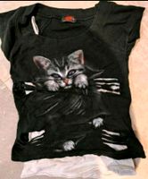 Damen T-shirt, Gothik, Marke: Spiral, Risse, Katze Bayern - Schweitenkirchen Vorschau