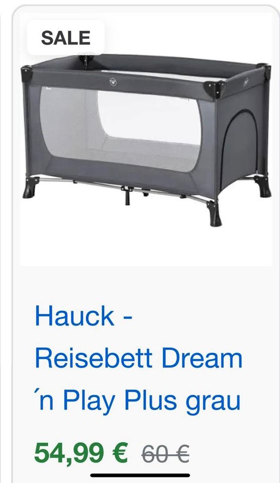 Hauck Reisebett Dream‘n Play Plus Grau in Hamburg