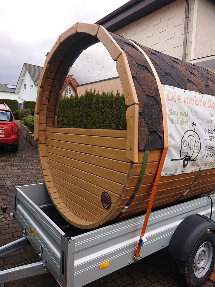 mobile Sauna Elektro Saunafass Vermietung in Karlsruhe Umgebung in Karlsruhe