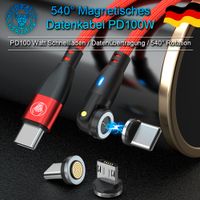 PD100W Universal 540° Magnet Daten- & Schnell-Ladekabel + 3 Adapt Nordrhein-Westfalen - Spenge Vorschau