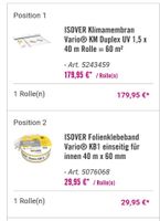 Isover Klima-Membran Folie Glaswolle Mineralwolle Isolierung Bayern - Kürnach Vorschau