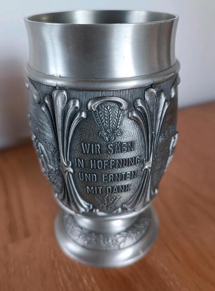 Frieling-Zinn Becher "WIR SÄEN IN HOFFNUNG" Höhe 12,5cm in Creglingen